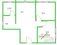 双楠名城2室1厅1卫90㎡户型图