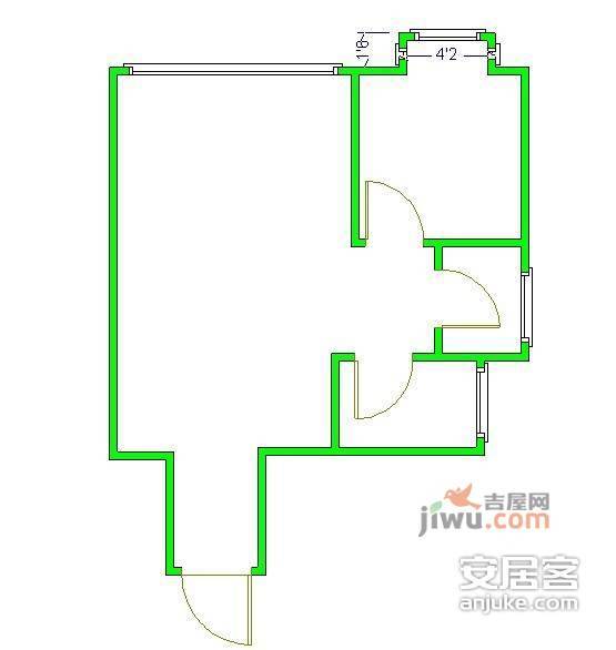 香格里拉花园1室1厅1卫户型图