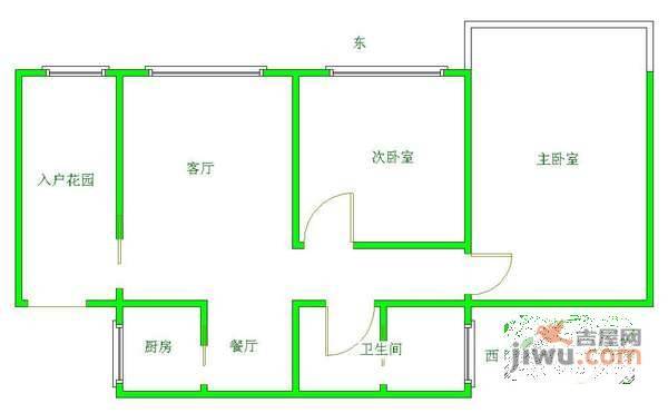 玉林品上2室2厅1卫104㎡户型图