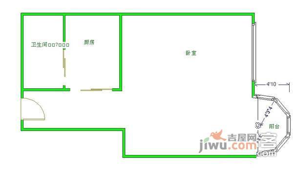 中海格林威治城1室0厅1卫28㎡户型图