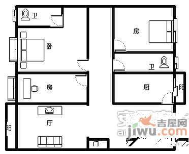 翰林上岛3室2厅2卫130㎡户型图