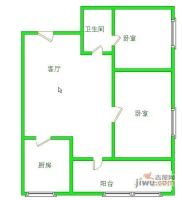 千和馨城2室2厅1卫90㎡户型图