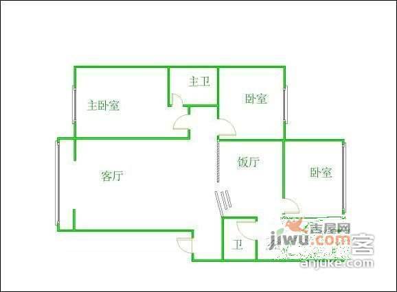 二十一世纪花园三期3室2厅2卫139㎡户型图