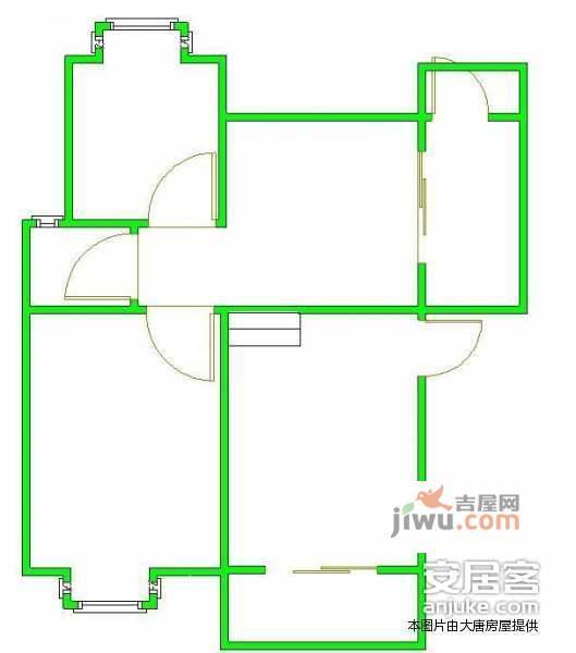 建信奥林匹克花园2室2厅1卫105㎡户型图