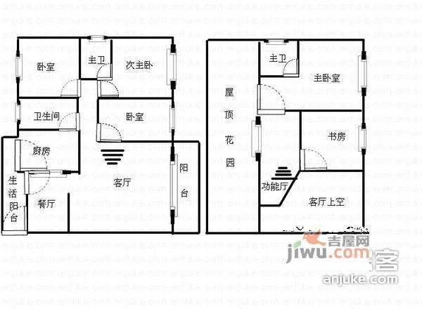 建信奥林匹克花园4室3厅2卫184㎡户型图