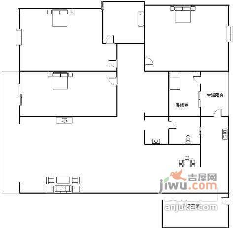 建信奥林匹克花园4室2厅2卫194㎡户型图