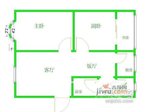 建信奥林匹克花园2室2厅2卫144㎡户型图