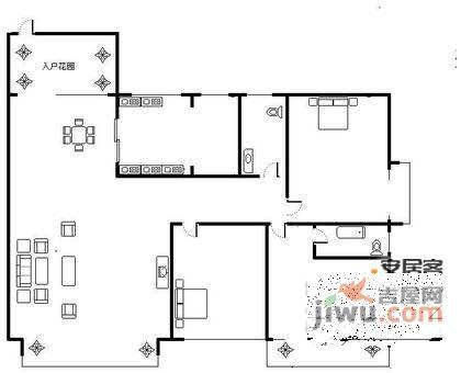 龙湖三千里B区3室1厅1卫93㎡户型图