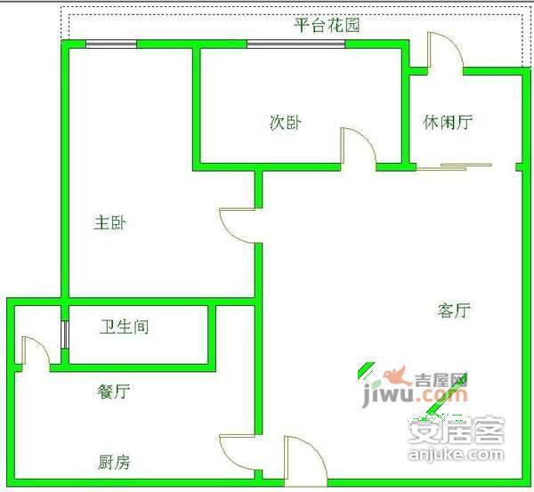 武侯国际花园3室2厅1卫113㎡户型图