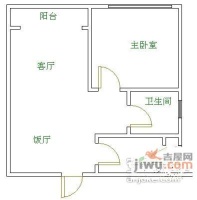 桐梓林欧城1室1厅1卫58㎡户型图