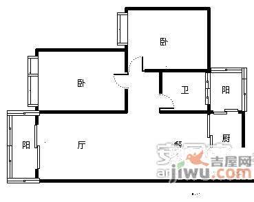 锦都2室2厅1卫93㎡户型图