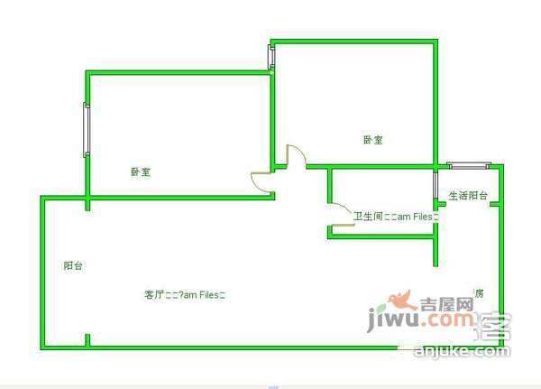 锦都2室2厅1卫93㎡户型图