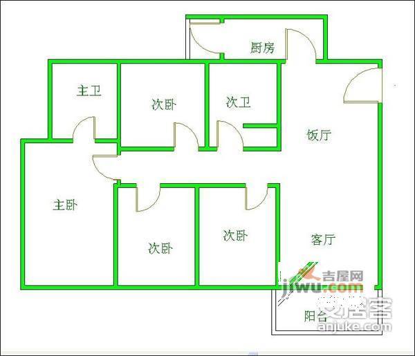 诚品上院4室2厅2卫139㎡户型图