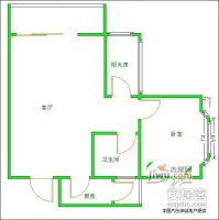 双楠忆景1室1厅1卫62㎡户型图