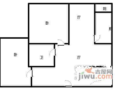 摩卡筑2室2厅1卫85㎡户型图