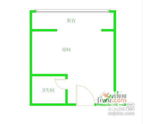 合能东城攻略1室0厅1卫39㎡户型图