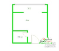 合能东城攻略1室0厅1卫39㎡户型图