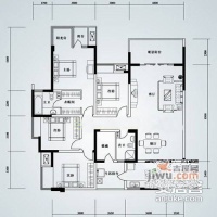 龙湖翠微清波A区4室2厅2卫169㎡户型图