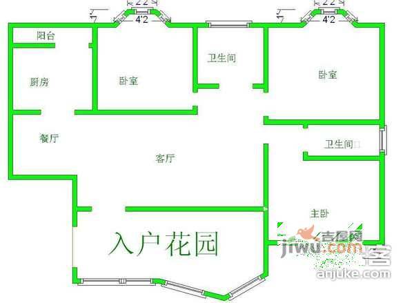 蓝光诺丁山3室2厅2卫150㎡户型图