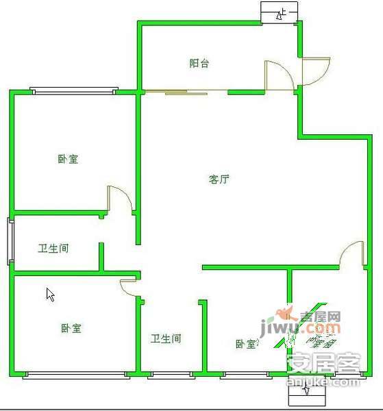 蓝光诺丁山3室2厅2卫150㎡户型图