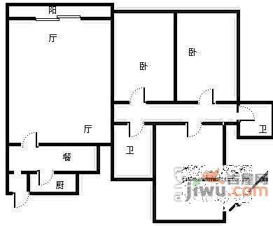 汇翠园南城都汇3室2厅2卫136㎡户型图