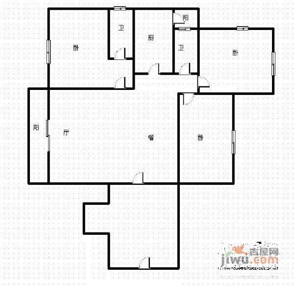 汇翠园南城都汇3室2厅2卫136㎡户型图