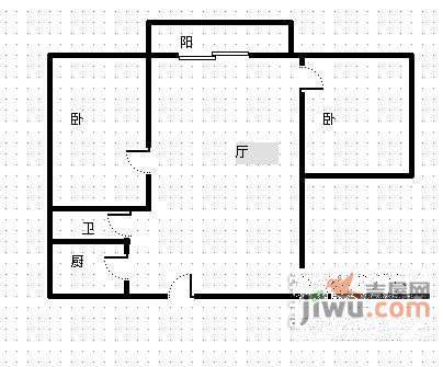 汇翠园南城都汇2室1厅1卫102㎡户型图