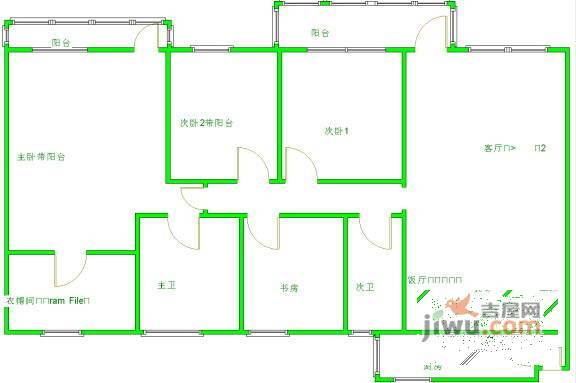 华润翡翠城3期3室2厅2卫143㎡户型图