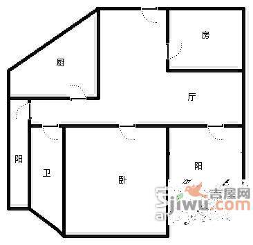 和贵久居福1室1厅1卫62㎡户型图