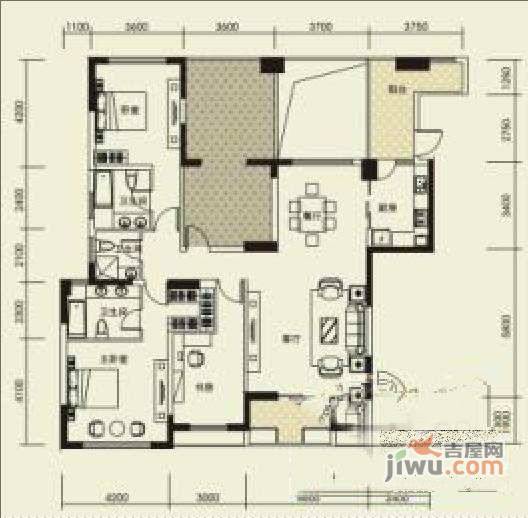 长城半岛城邦一期3室2厅2卫201㎡户型图