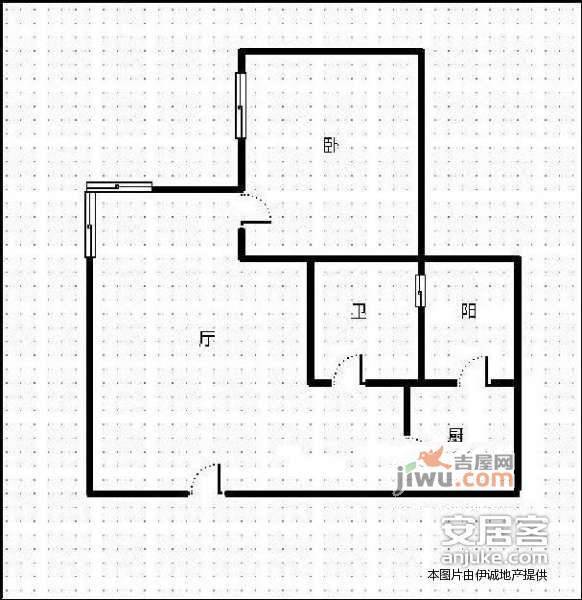 和信派都1室1厅1卫62㎡户型图