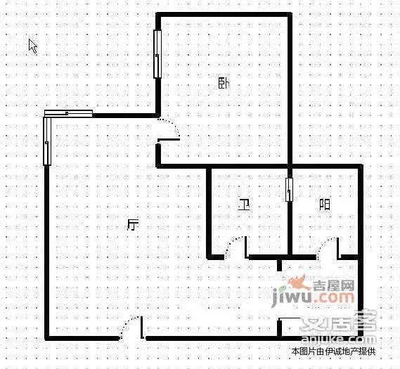 和信派都1室1厅1卫62㎡户型图