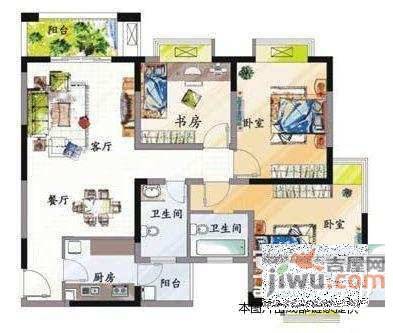 和信派都3室2厅2卫113㎡户型图