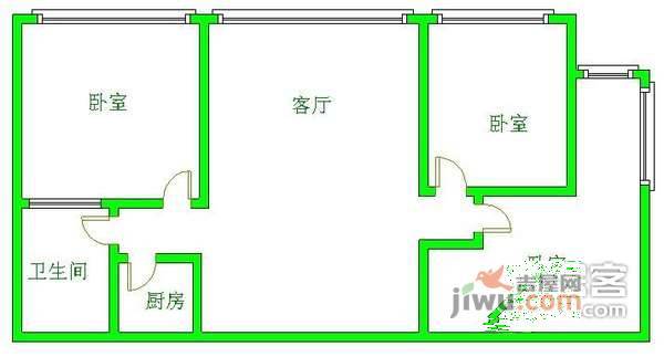 上河新城3室2厅1卫114㎡户型图