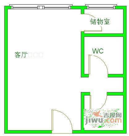 上河新城1室1厅1卫64㎡户型图