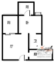 锦江城市花园二期1室1厅1卫72㎡户型图