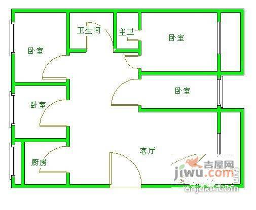 华阳滨河花园4室2厅2卫222㎡户型图
