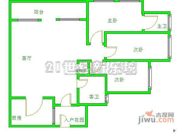 青房尚瑞天韵3室2厅2卫131㎡户型图