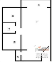 锦江城市花园三期2室2厅1卫82㎡户型图
