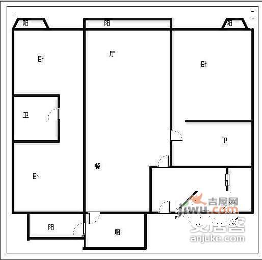 天合凯旋城3室2厅2卫202㎡户型图