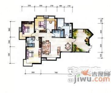 翡翠城三期4室2厅2卫172㎡户型图