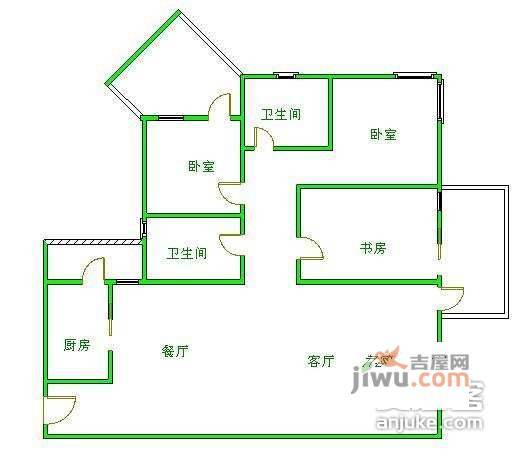 翡翠城三期3室2厅2卫150㎡户型图