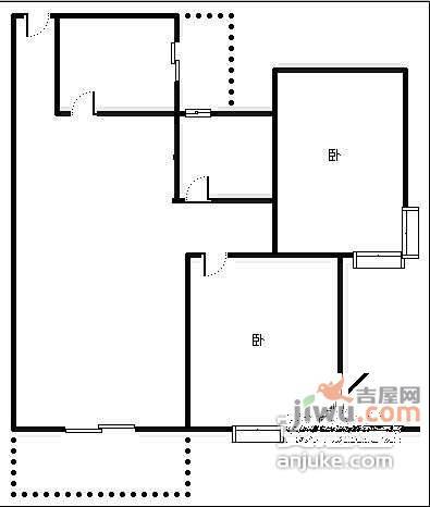 翡翠城三期2室2厅1卫92㎡户型图