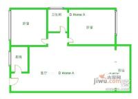 新城市广场2室2厅1卫86㎡户型图