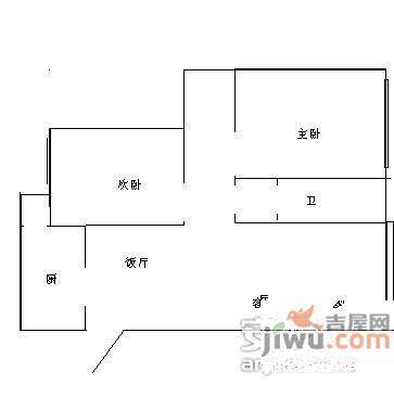 东立清水河畔2室1厅1卫87㎡户型图