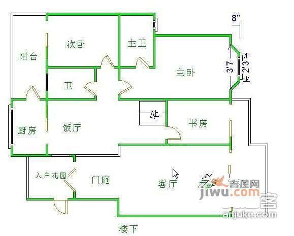 优品道4室3厅2卫1873㎡户型图