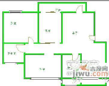 蓝光富丽锦城3室2厅1卫129㎡户型图