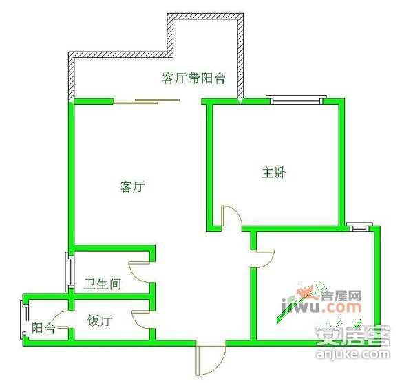 蓝光富丽锦城2室2厅1卫96㎡户型图