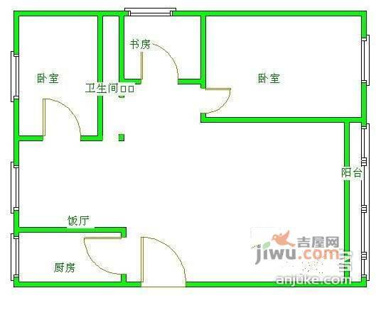 碧云天3室2厅1卫120㎡户型图