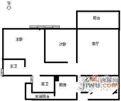 春天大道2室2厅2卫109㎡户型图